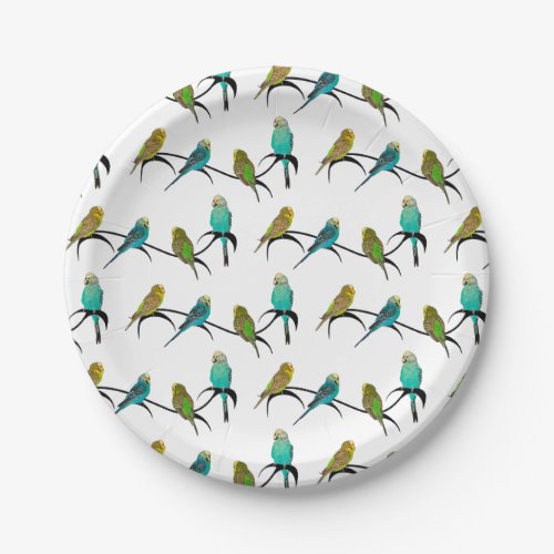 Budgie Frenzy Paper Plate