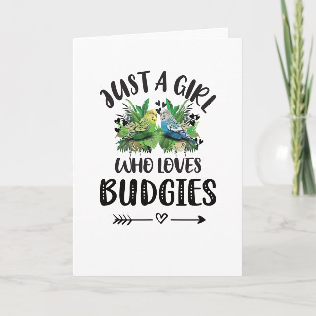 Budgie Girl Gifts Budgie Lover Parakeet Budgerigar Card (Front)
