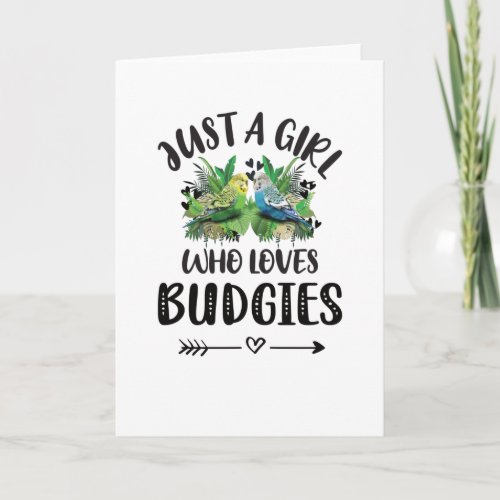 Budgie Girl Gifts Budgie Lover Parakeet Budgerigar Card