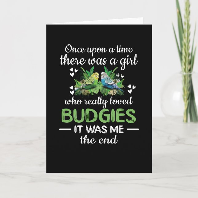 Budgie Girl Gifts Budgie Lover Parakeet Budgerigar Card (Front)