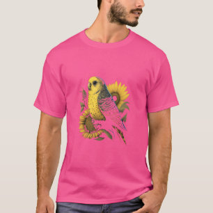 Budgie Mom Budgerigar Sunflower Parakeet Bird funn T-Shirt