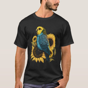 Budgie Mom Budgerigar Sunflower Parakeet Bird Moth T-Shirt