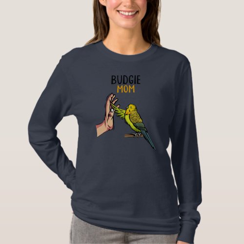 Budgie Mom Parakeet Budgerigar Funny Women  T_Shirt