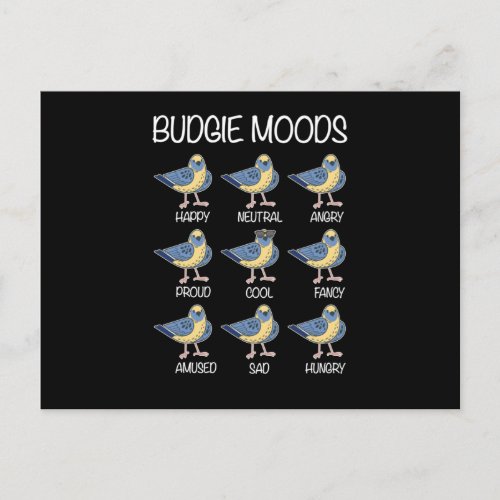 Budgie Moods Budgie Lover Bird Lover Postcard
