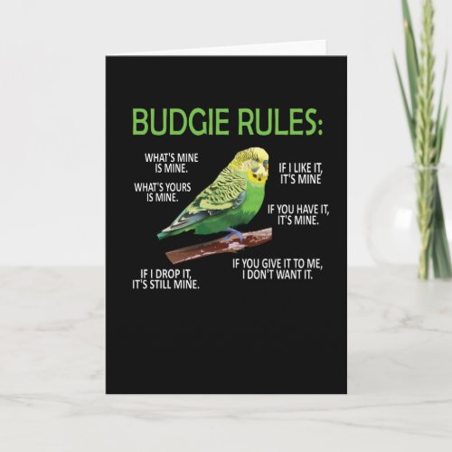 Budgie Owner Budgie Lover Parakeet Bird Budgerigar Card
