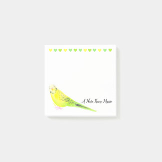  Budgie Parakeet Yellow Green Watercolor Post-it Notes