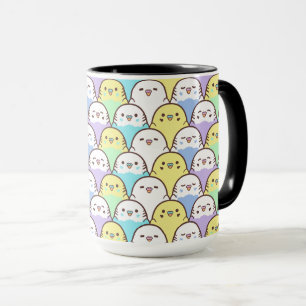 Budgie Parrot Blue Purple Yellow Cartoon Pattern Mug