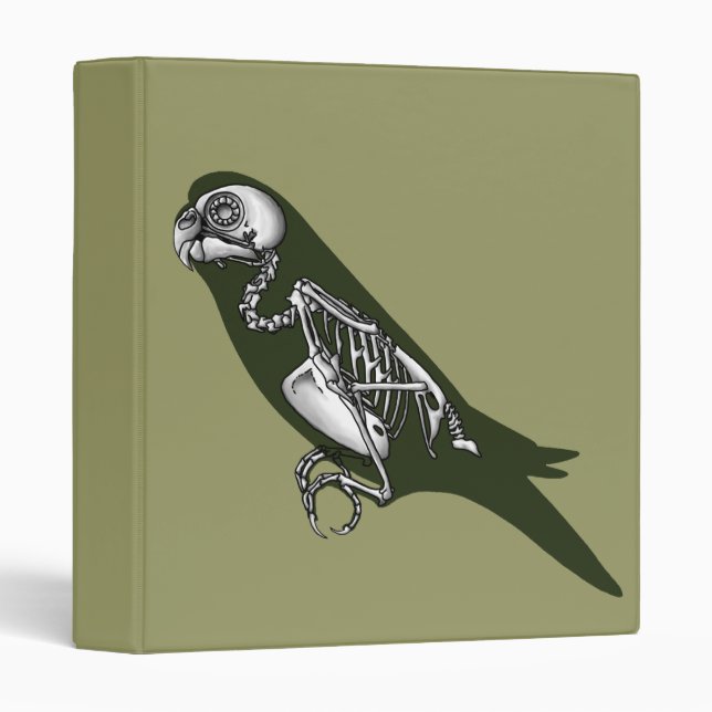 Budgie skeleton 3 ring binder (Front/Spine)