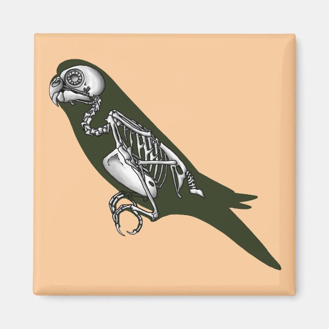 Budgie skeleton magnet (Front)