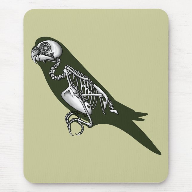 Budgie skeleton mouse pad (Front)