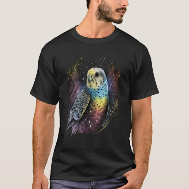 Budgie Space Budgerigar Parakeet Bird  2 T-Shirt (Front)
