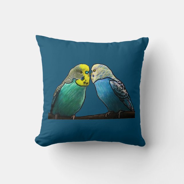 Budgie Throw Pillow (Front)
