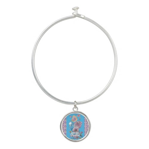 Budgie Watercolor floral Girls Bracelet with Charm