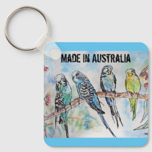 Budgie Watercolour Bird Cute Made In Australia Keychain