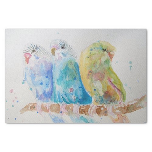 Budgie Watercolour Painting Bird birds Whimsical Tissue Paper
