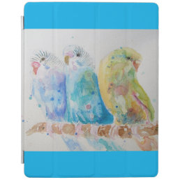 Budgie Watercolour Painting bird Budgies Aqua Teal iPad Smart Cover