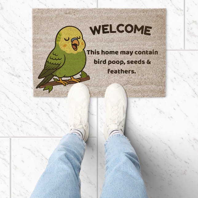 Budgie Welcome Fiber Doormat (Insitu)
