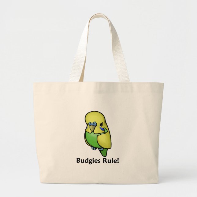 Budgies Rule! Large Tote Bag (Front)
