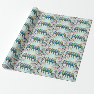 Budgies wrapping paper