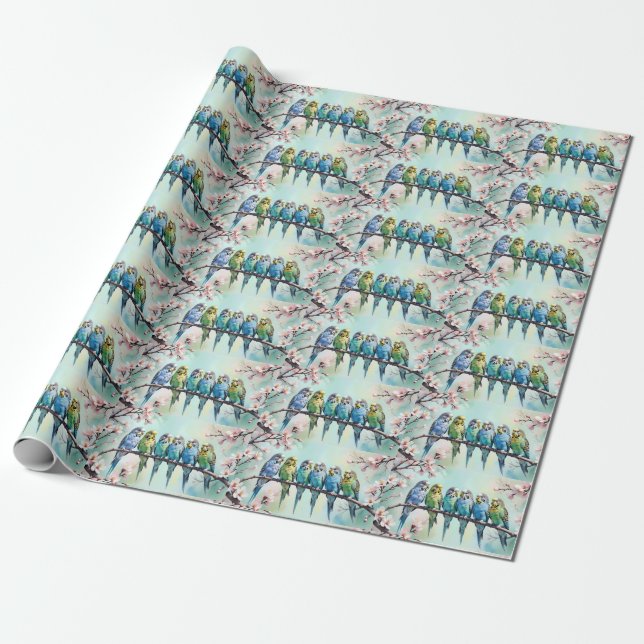 Budgies  wrapping paper (Unrolled)