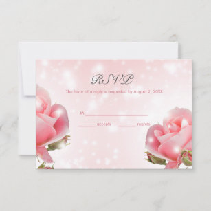 Buds And Pink Roses RSVP Card