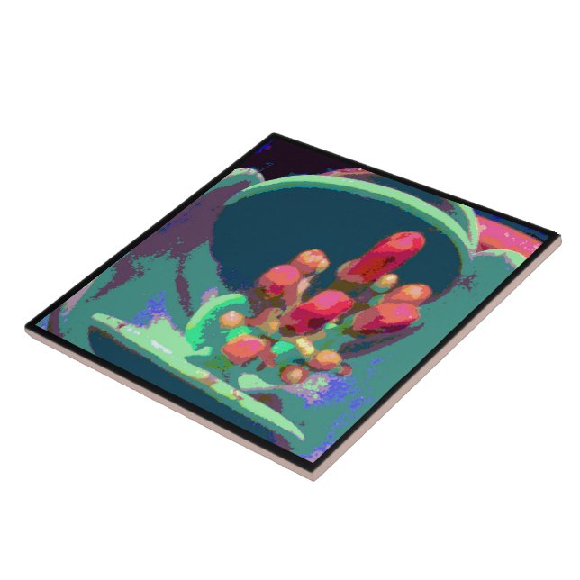 Buds from Above Ceramic Tile (Side)