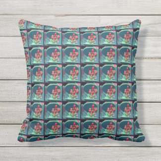Buds from Above Pattern Outdoor Pillow