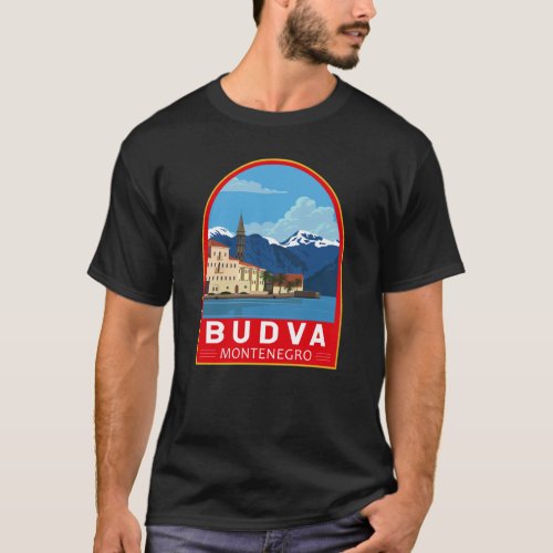 Budva Montenegro Retro Travel Art Vintage  T_Shirt