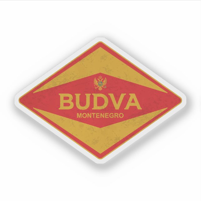 Budva Montenegro Vintage Sticker (Front)
