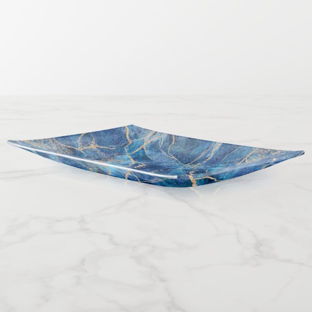 Bue Gold Marble Pretty Trinket Tray (Angled)
