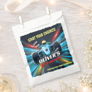 Bue Grand Prix Racing Car Birthday Favor Bag
