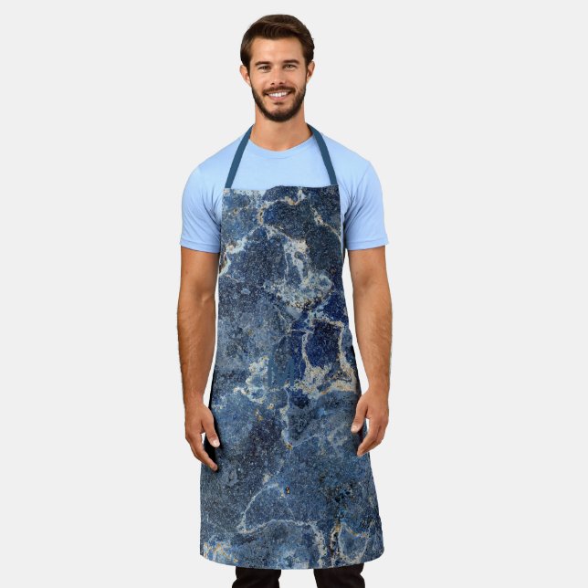 Bue Gray Black Marble & Beige Veins Apron (Worn)