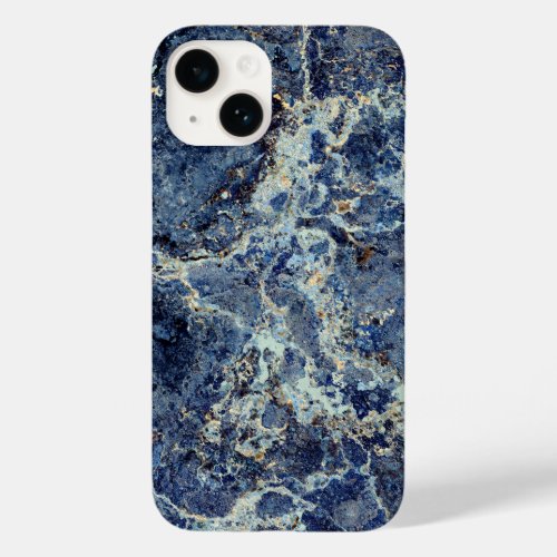 Bue Gray Black Marble  Beige Veins Case_Mate iPhone 14 Case