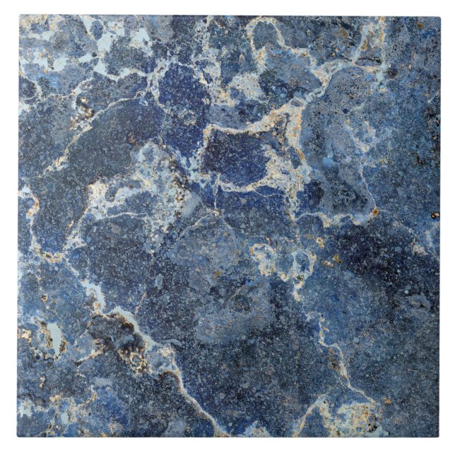 Bue Gray Black Marble & Beige Veins Ceramic Tile (Front)