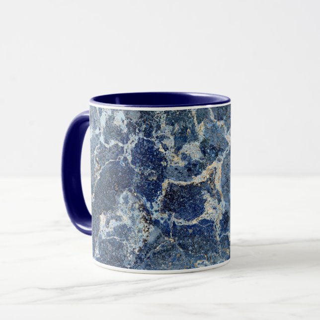 Bue Gray Black Marble & Beige Veins Mug (Front Left)