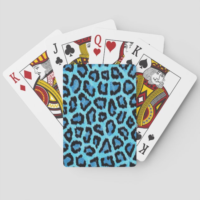 Bue Trendy Leopard Pattern Poker Cards (Back)