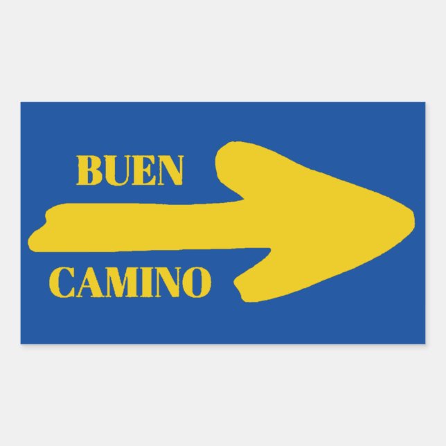 Buen camino Arrow Rectangular Sticker (Front)