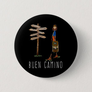 Buen Camino De Santiago Pilgrim Hiking Way Of St. Button