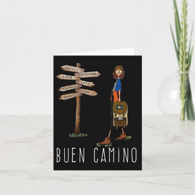 Buen Camino De Santiago Pilgrim Hiking Way Of St.  Card (Front)