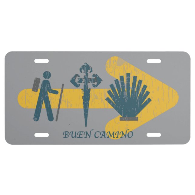 Buen Camino Flecha License Plate (Front)