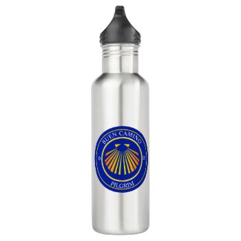 Buen Camino Pilgrims  Stainless Steel Water Bottle by customizedgifts at Zazzle