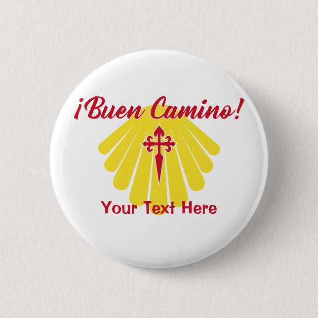 Buen Camino, the Camino de Santiago Button (Front)