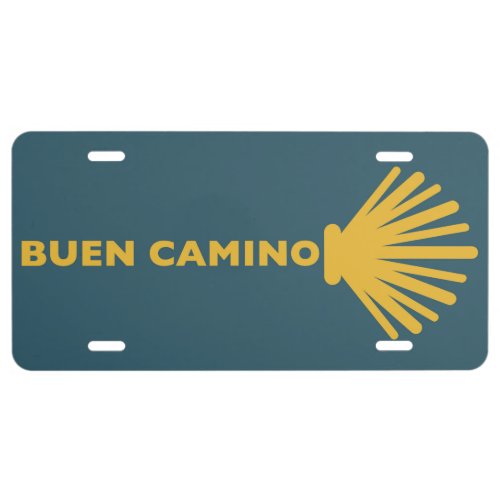 Buen Camino with Shell License Plate