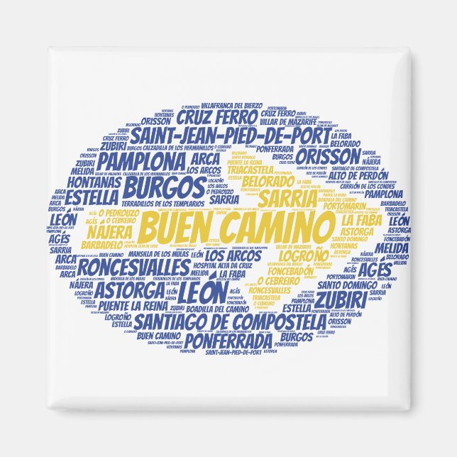 Buen Camino Word Art Magnet (Front)