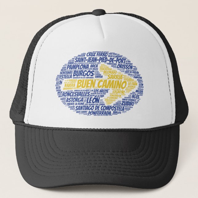 Buen Camino Word Art Trucker Hat (Front)