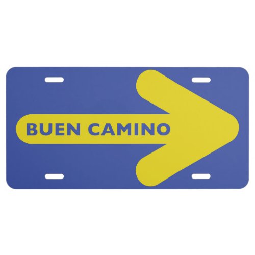 Buen Camino Yellow Arrow License Plate