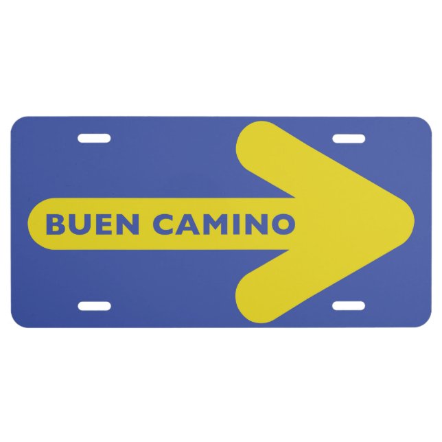 Buen Camino Yellow Arrow License Plate (Front)
