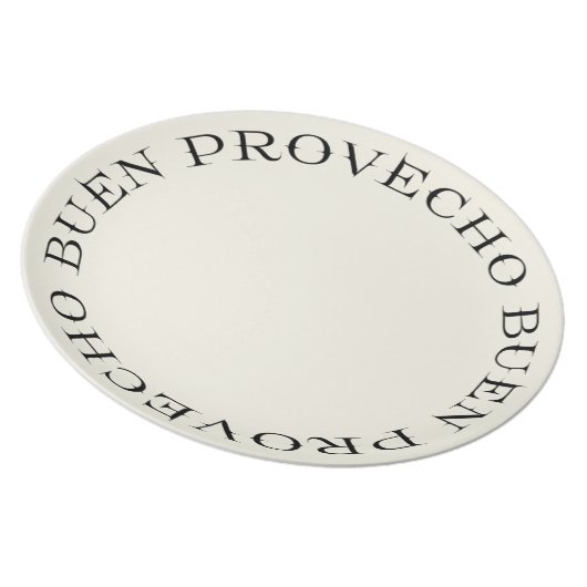 Buen Provecho Typography Dinner Plate (Right Side)