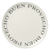Buen Provecho Typography Dinner Plate (Front)