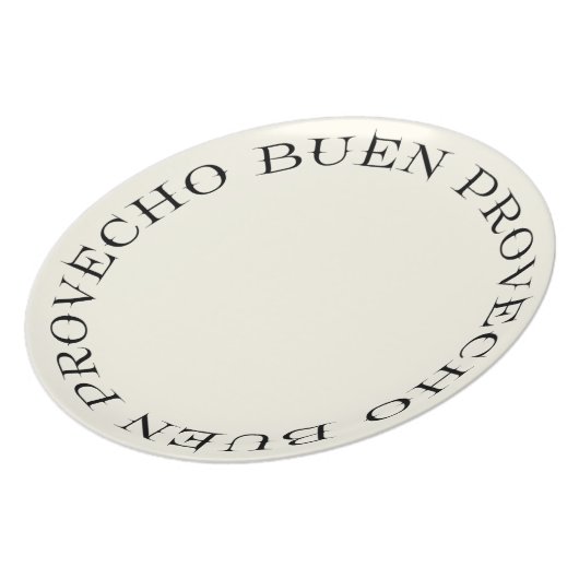 Buen Provecho Typography Dinner Plate (Left Side)